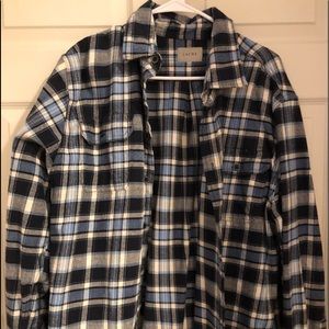 Blue Plaid 100% Cotton Flannel